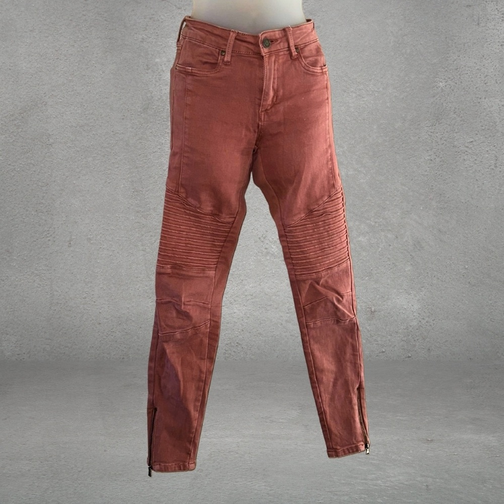 Mauve Moto Skinny Jeans